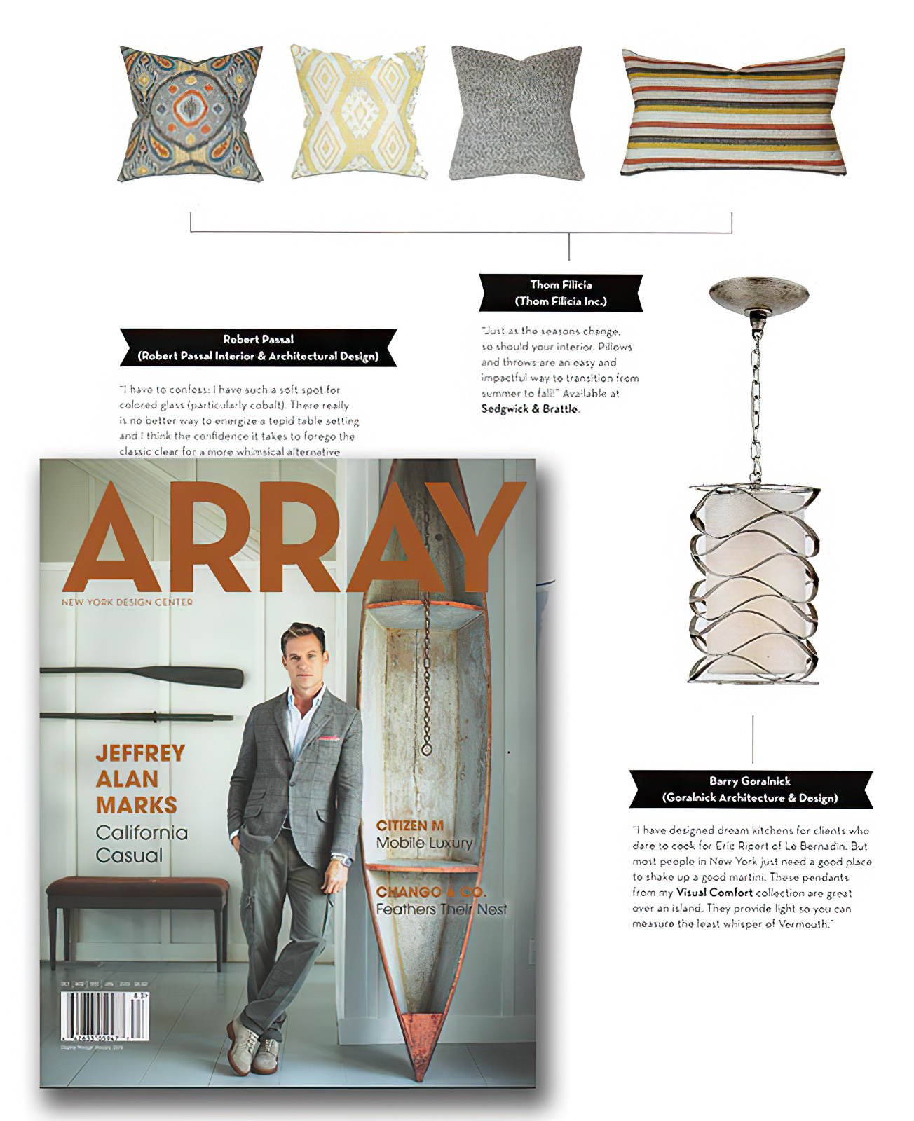 Array covers Goralnick's Bracelet pendant light