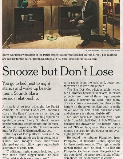 New York Times: Goralnick on Nightstands