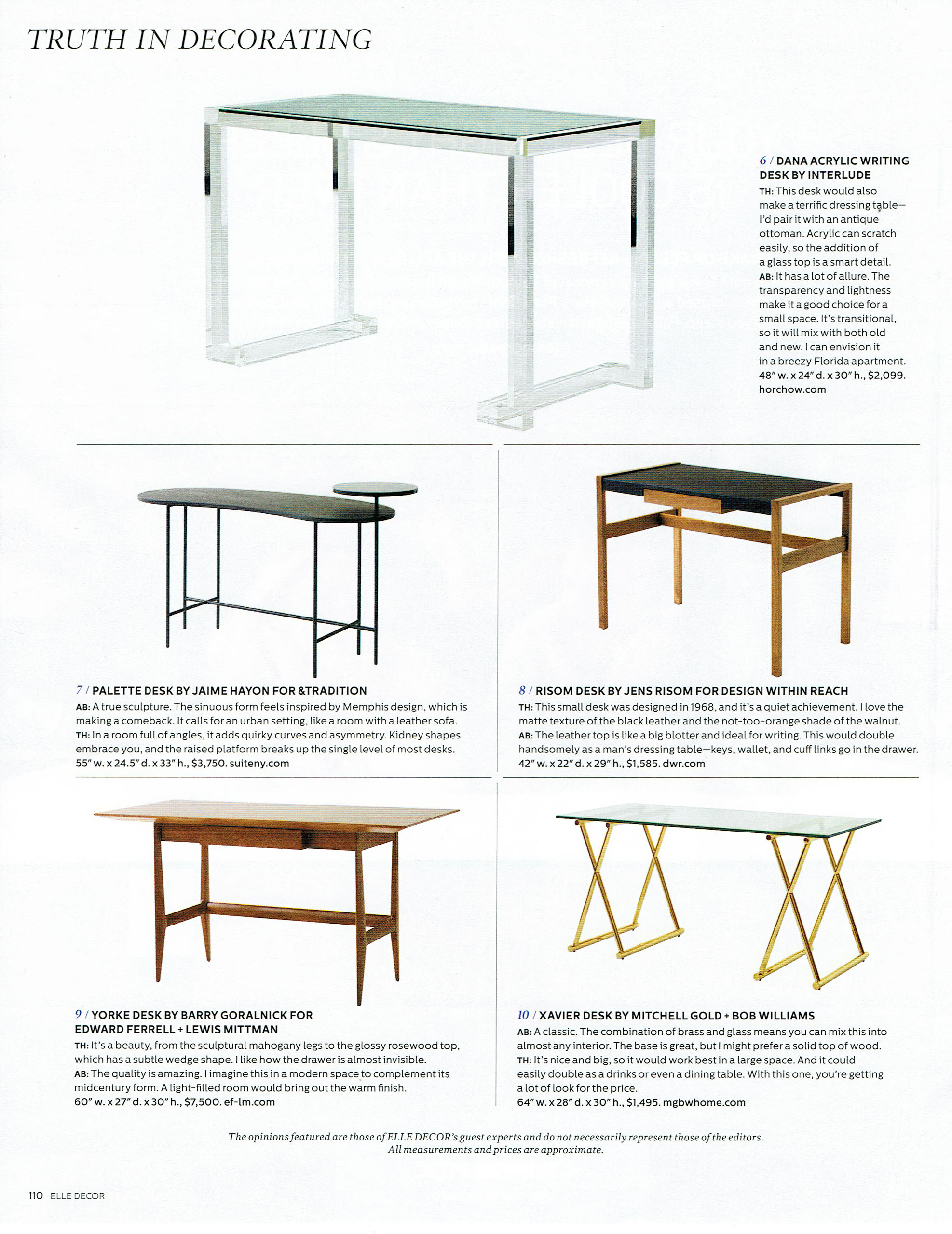 Elle Decor's Top 10 Desks: Yorke Desk by Barry Goralnick