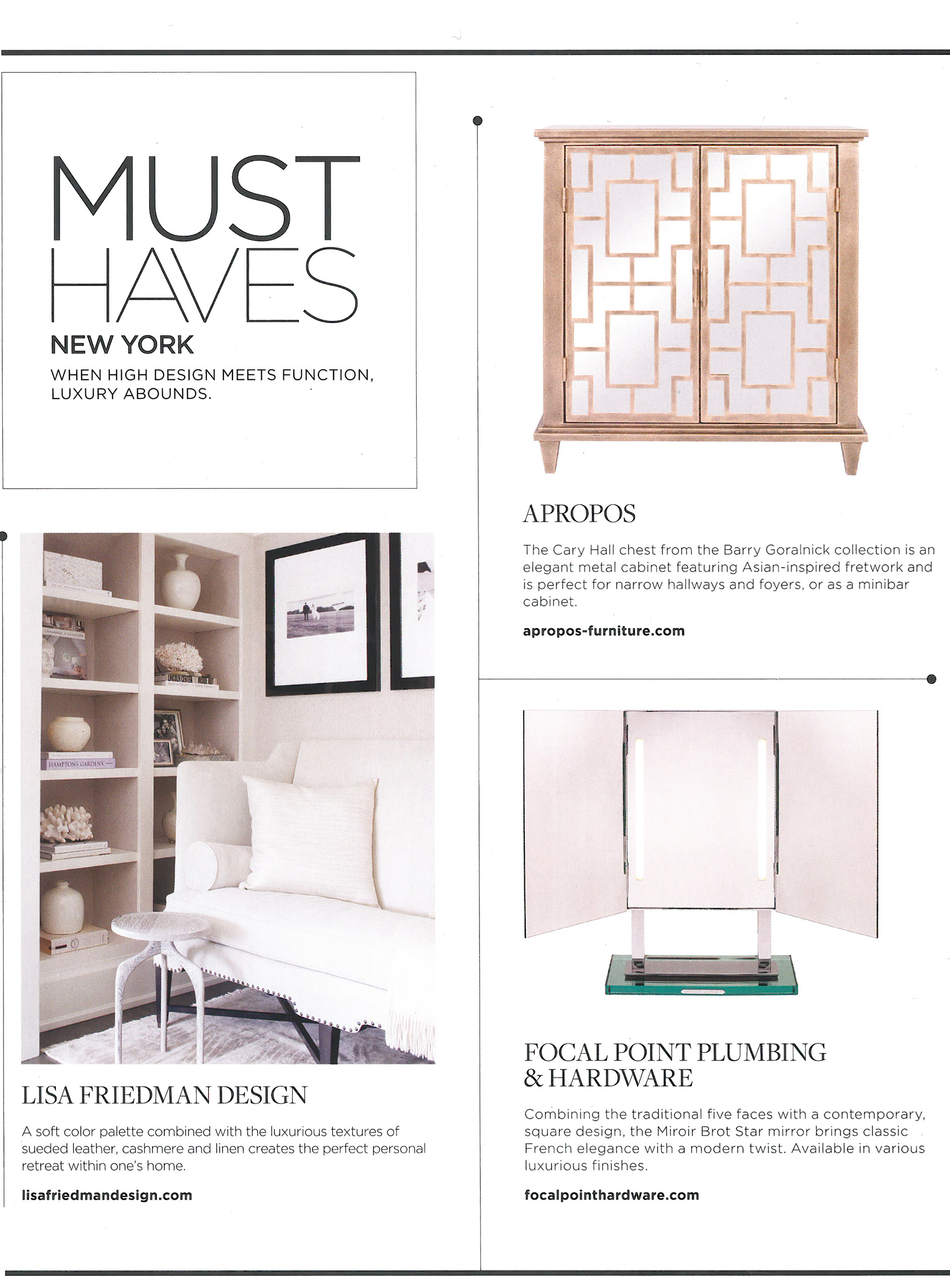 Luxe names Cary Hall Table from Barry Goralnick a 