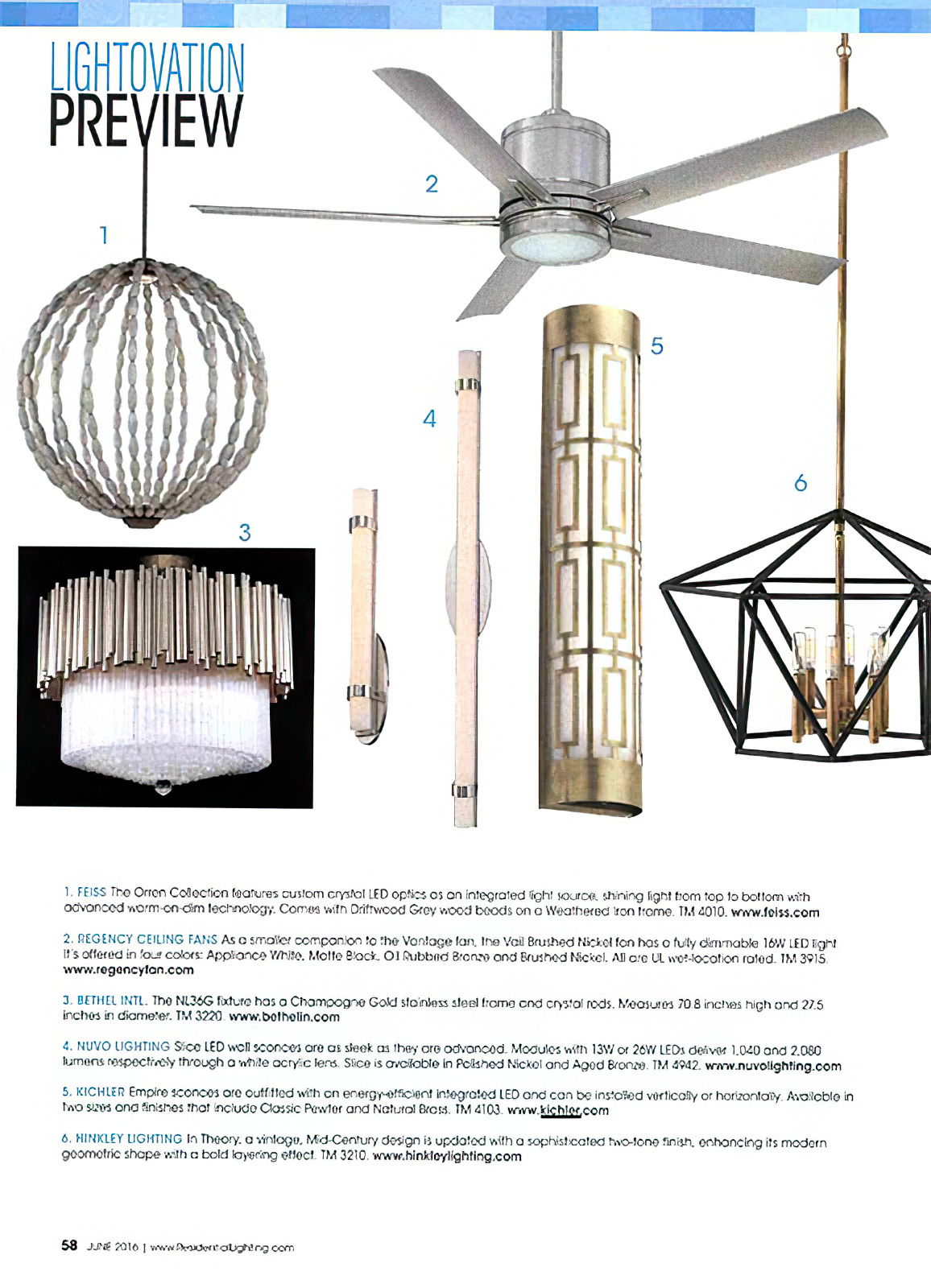 Barry Goralnick's sconce for Kichler featured in Residential Lighting