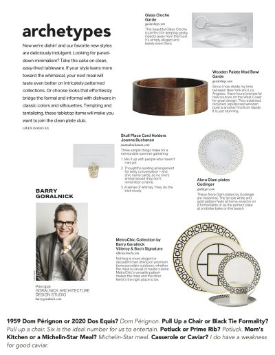 Goralnick Tableware Recommendations for ASPIRE