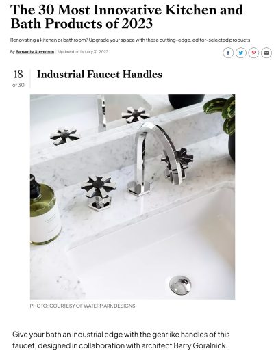 Watermark by Goralnick Among BH&G Most Innovative Products
