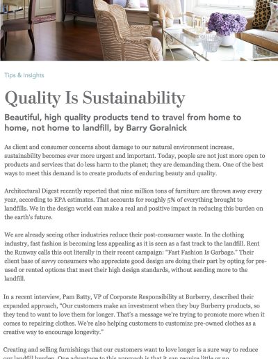 Goralnick on Sustainability