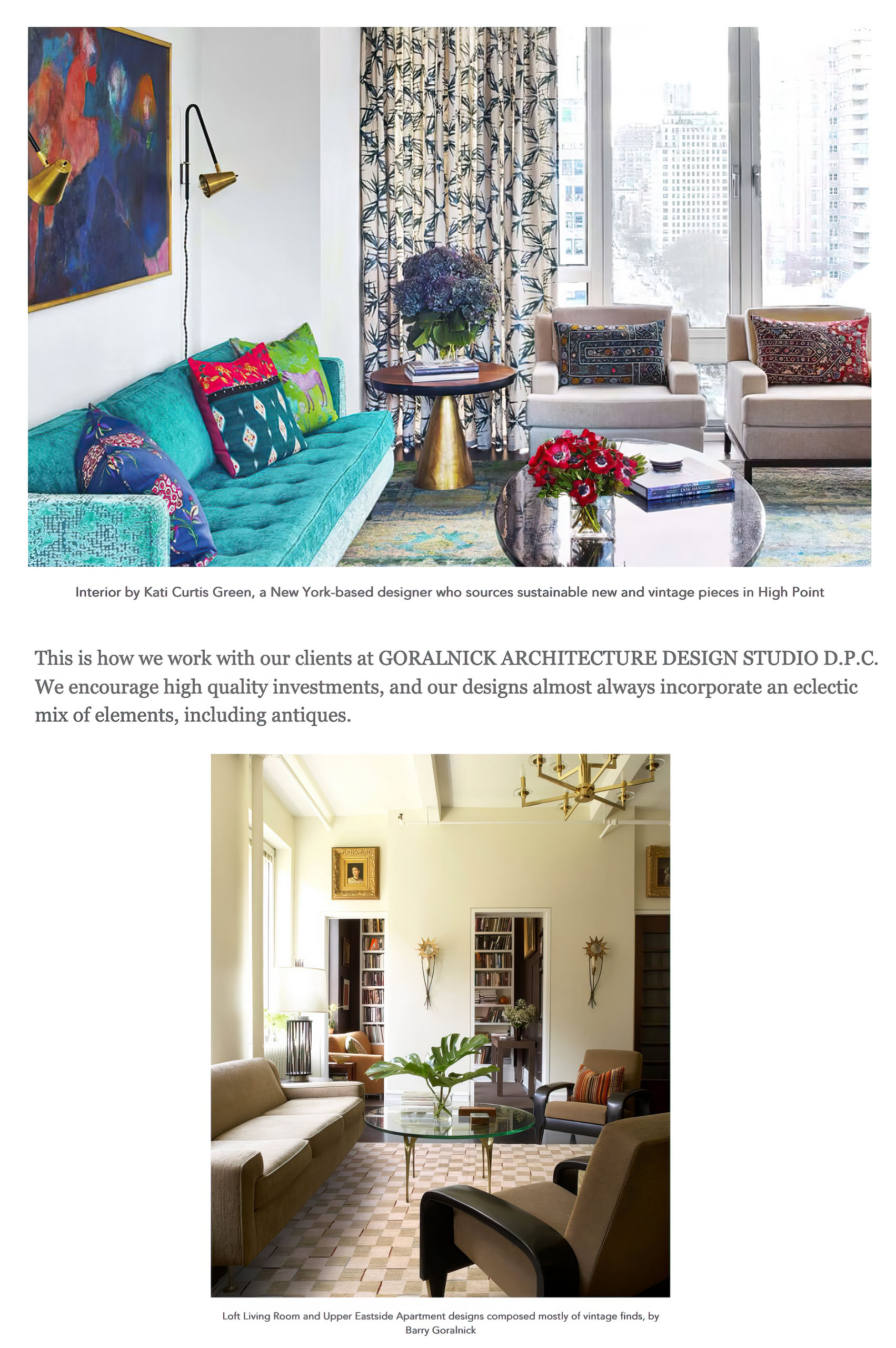 Goralnick on Sustainability Living Rooms