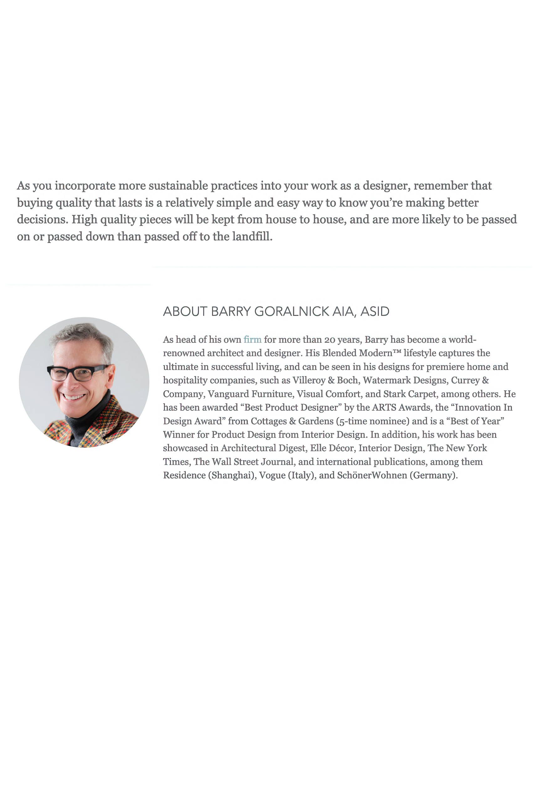 Goralnick on Sustainability Bio