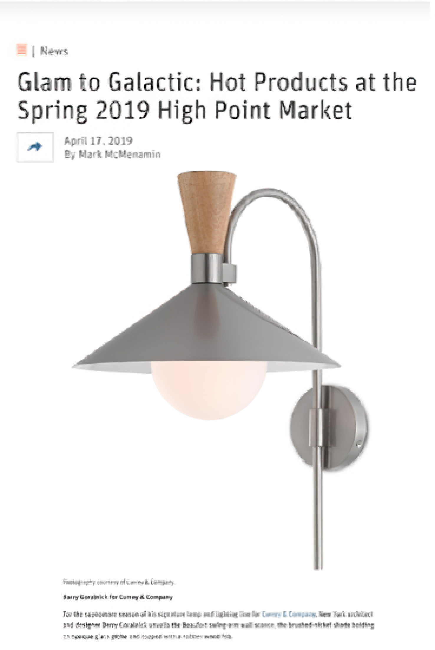 Barry Goralnick's Beaufort Sconce for Currey & Company is picked