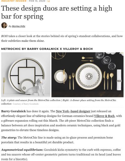 Goralnick X Villeroy & Boch Collaboration is a Standout