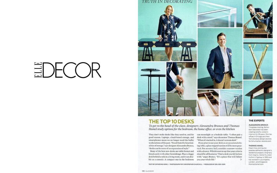 Elle Decor: Top 10 Desks include Yorke by Barry Goralnick