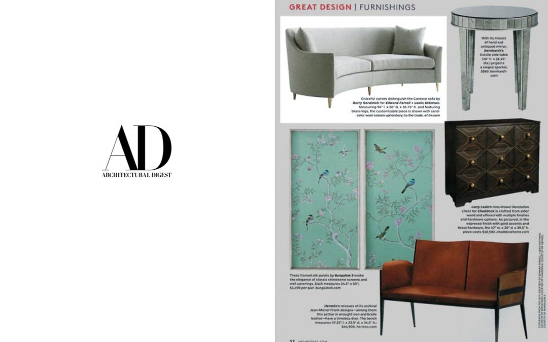Architectural Digest features Caresse Sofa