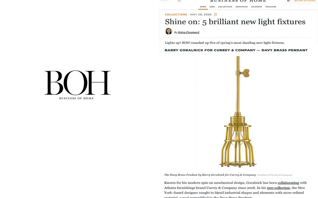 BOH Spotlights Davy Pendant by Goralnick for Currey