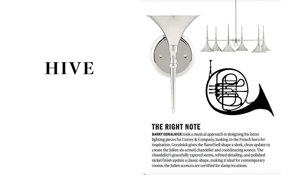 Goralnick Julian Light Fixtures for Currey in DLN’s HIVE